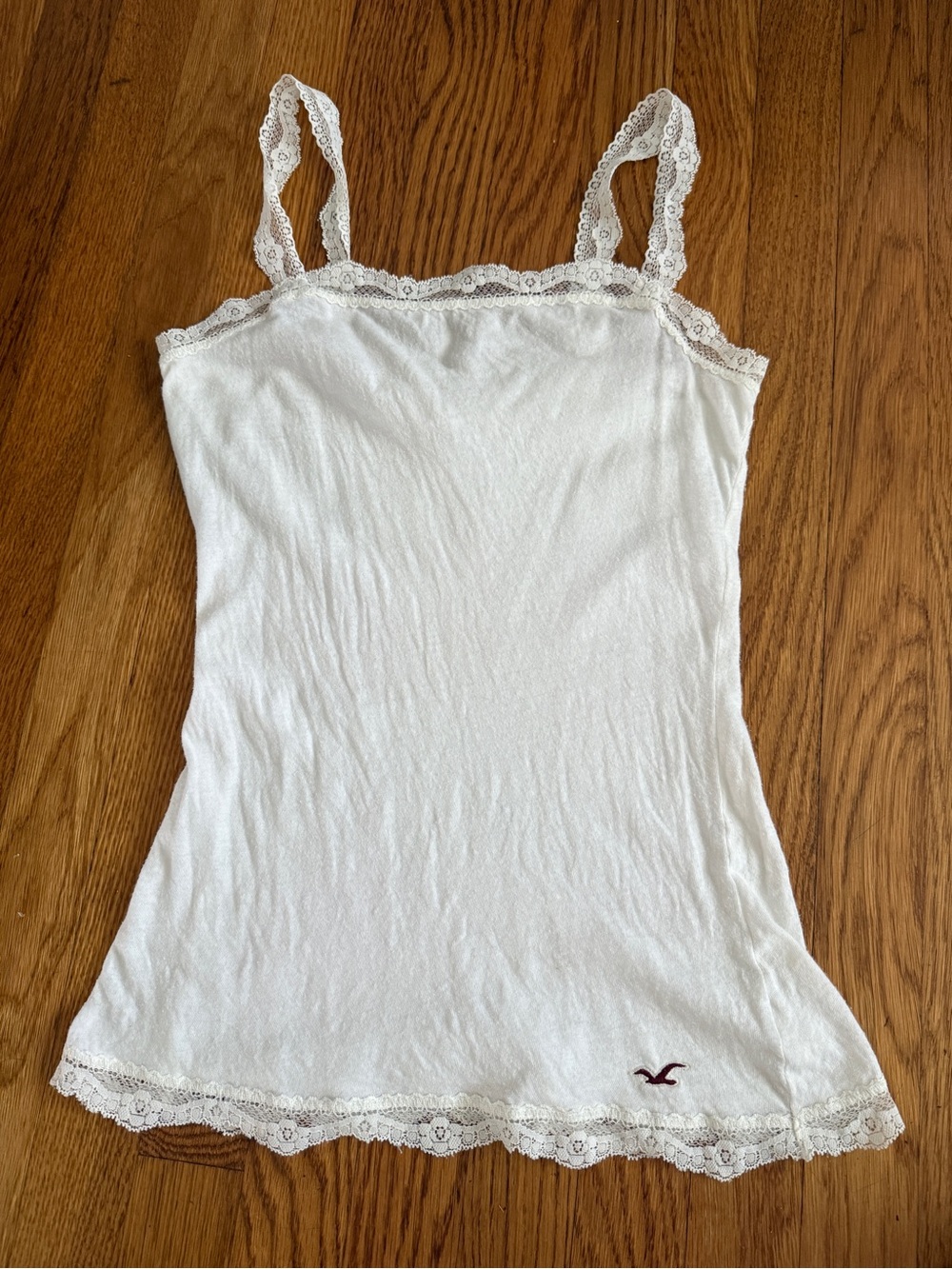 Y2K Hollister white cami lace trim tank top Small